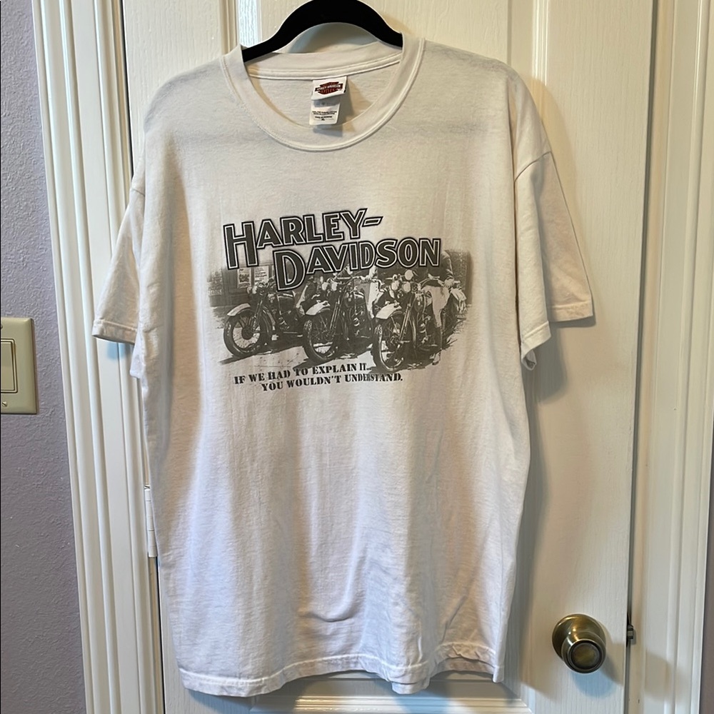 Harley-Davidson White Graphic T-Shirt for Men